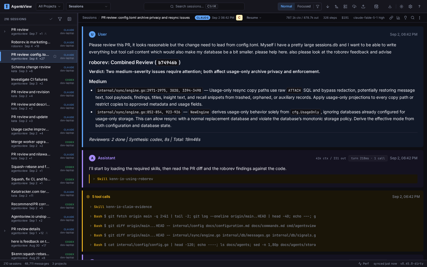 Session viewer
