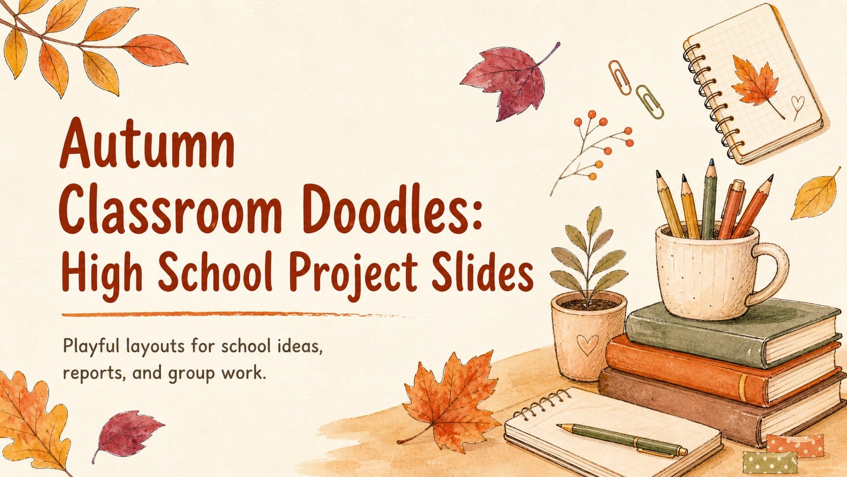 Autumn Classroom Doodles: High School Project Slides