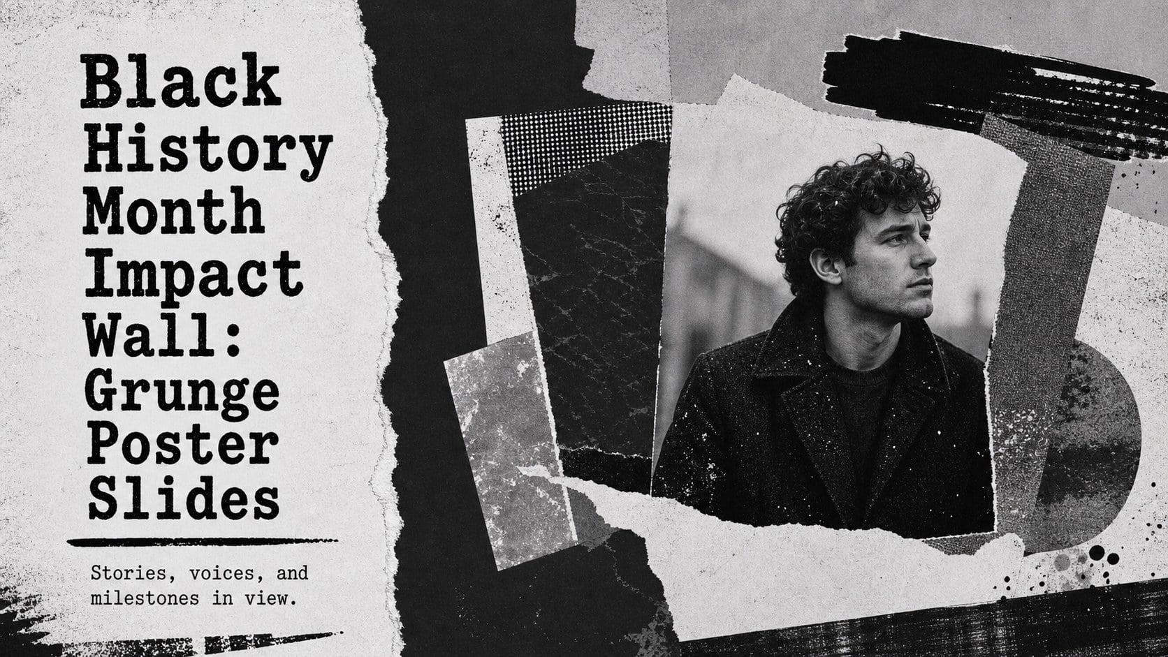 Black History Month Impact Wall: Grunge Poster Slides