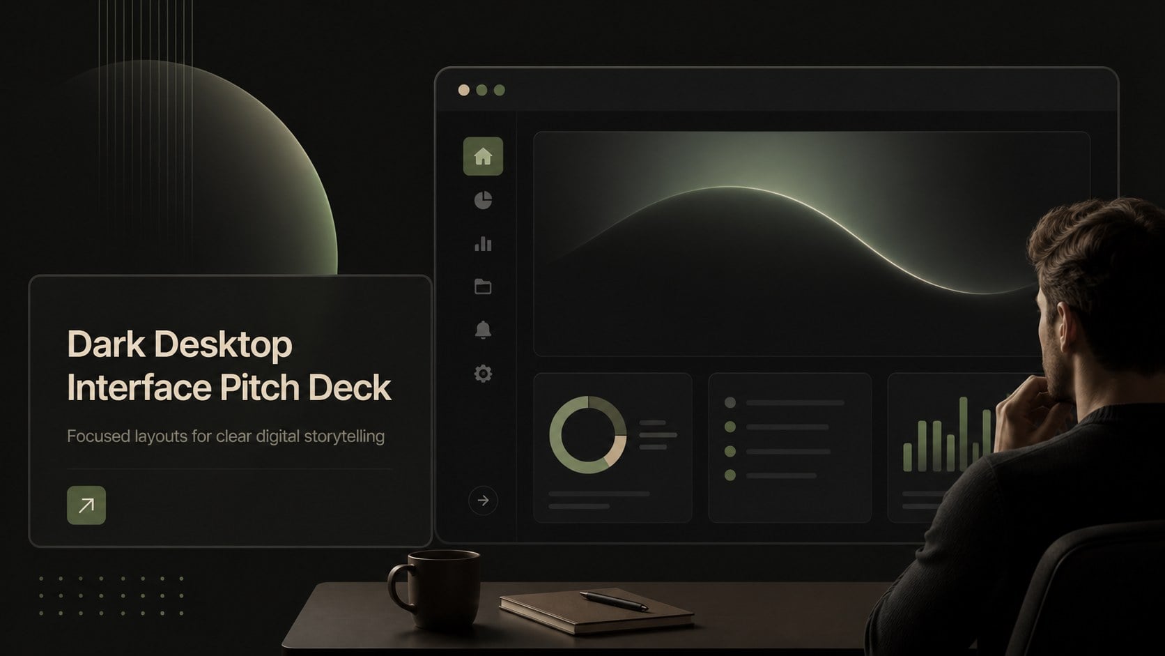 Dark Desktop Interface Pitch Deck