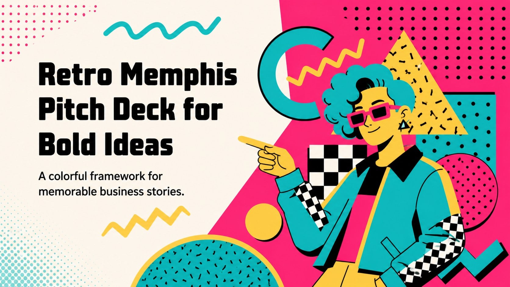 Retro Memphis Pitch Deck for Bold Ideas