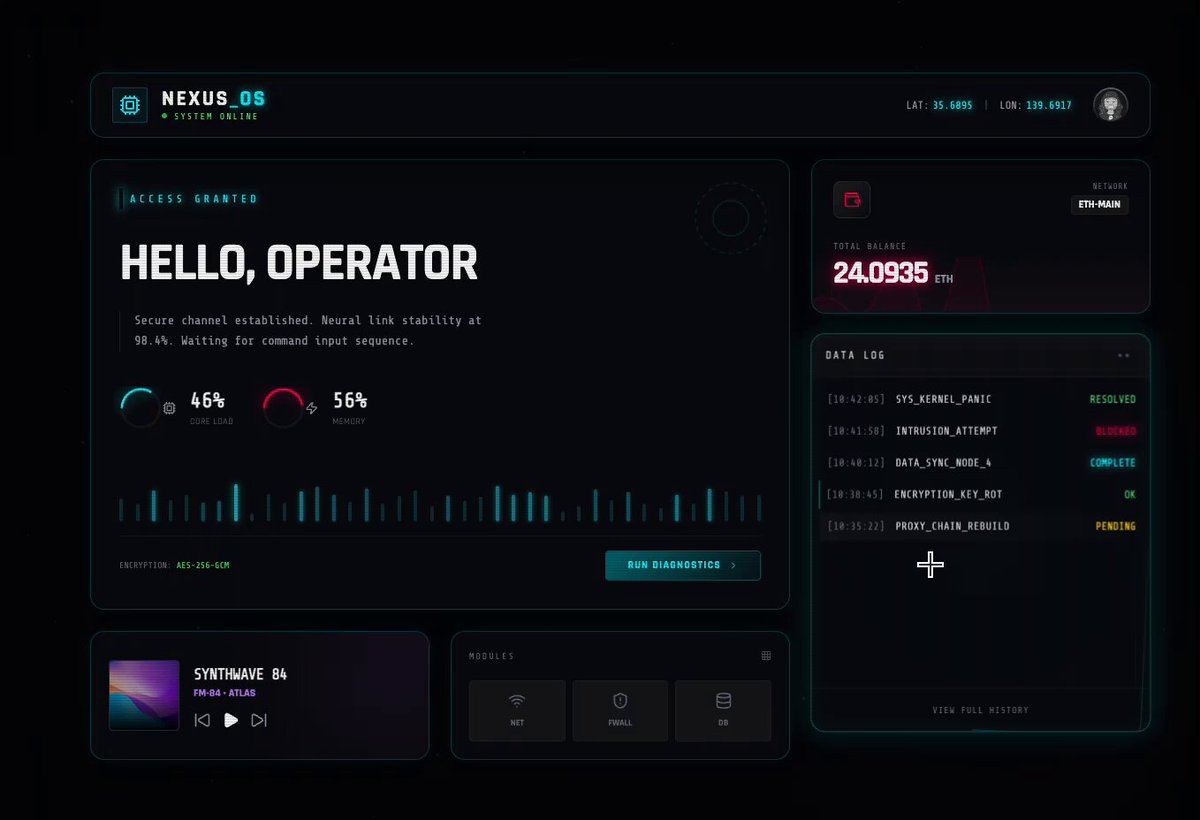 Glassmorphism neon interface UI - Image 1