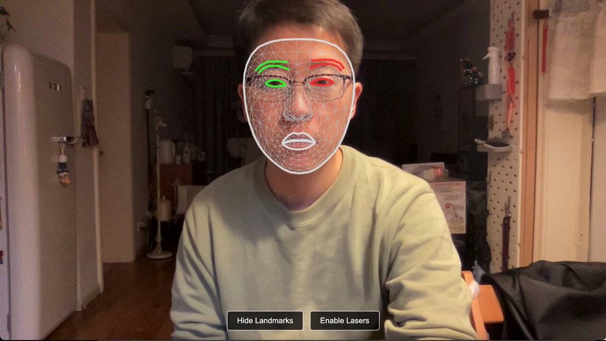 Laser eye effect web demo with Mediapipe and Three.js - Image 1