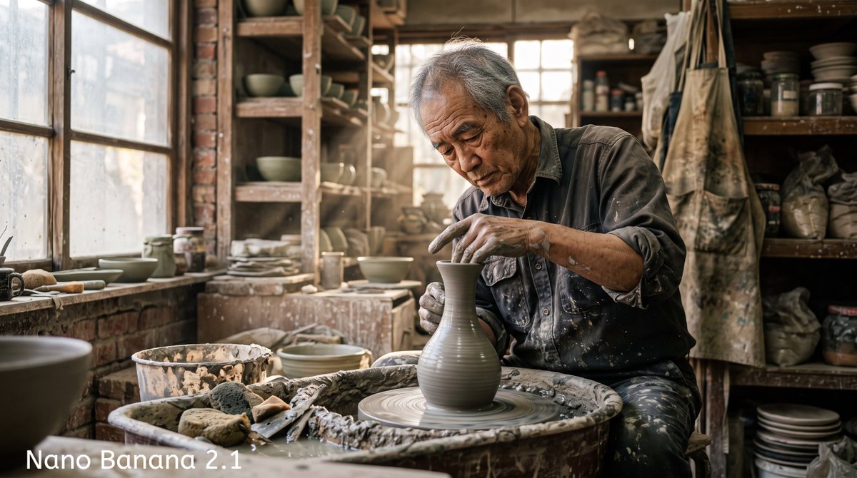 Social Media Post - Elderly Asian Ceramic Artist Portrait - Image 2