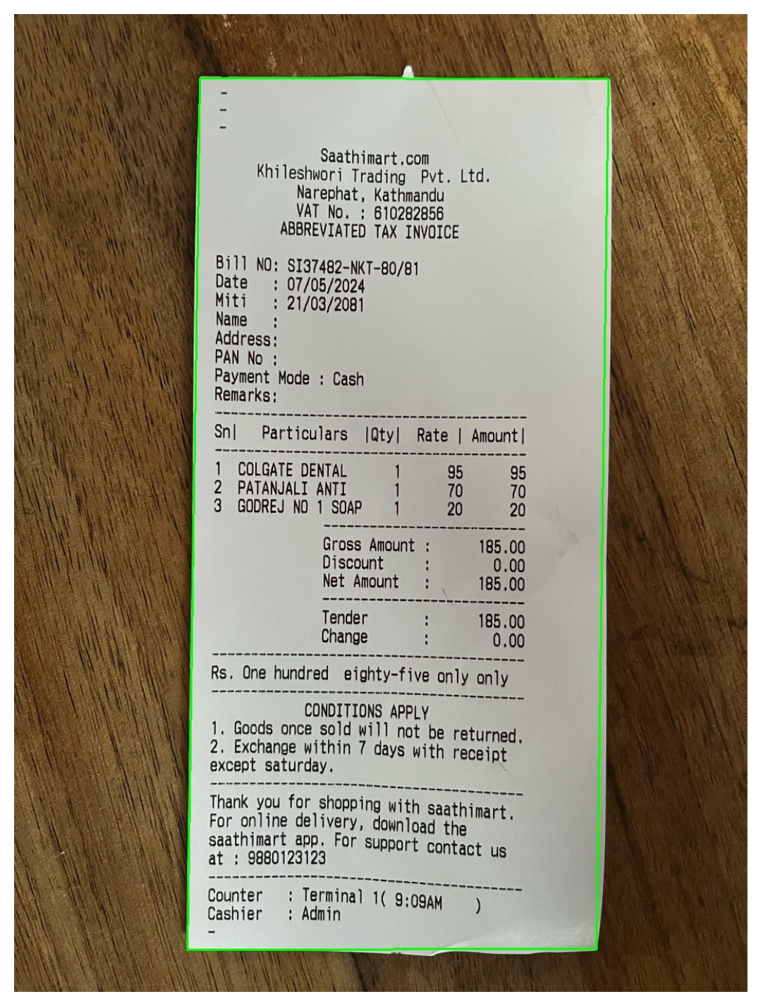 Receipt Image