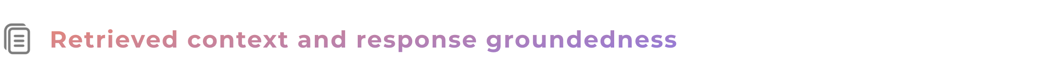 quality of retrieved context and response groundedness