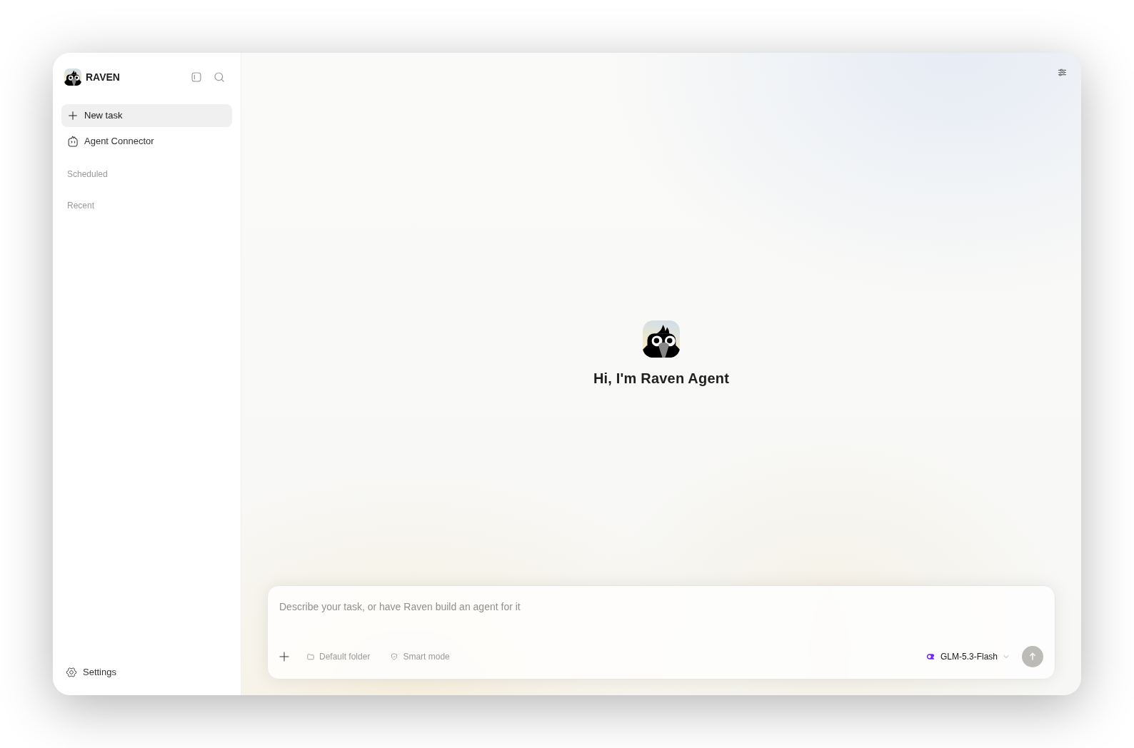 Raven WebUI new task page