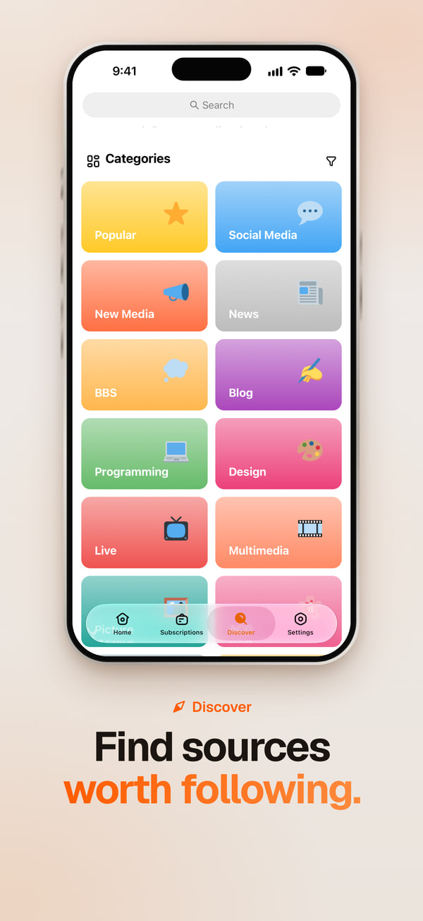 Discovering sources on iPhone