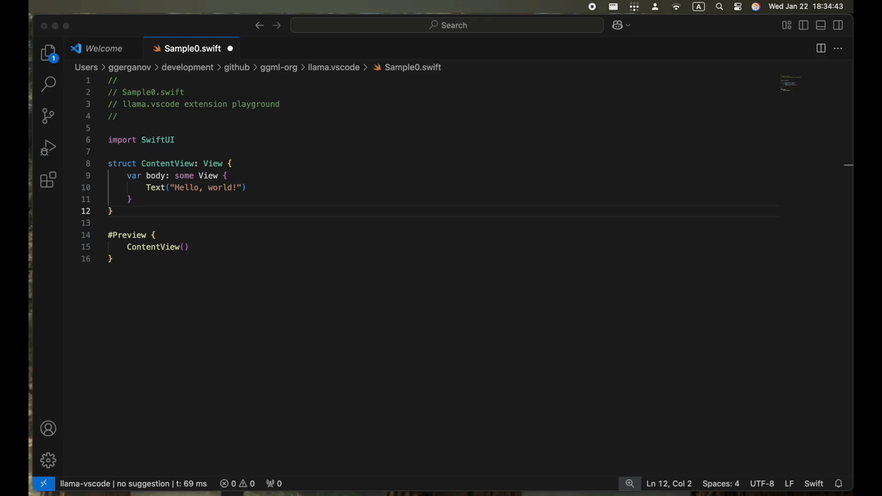 llama vscode-swift0