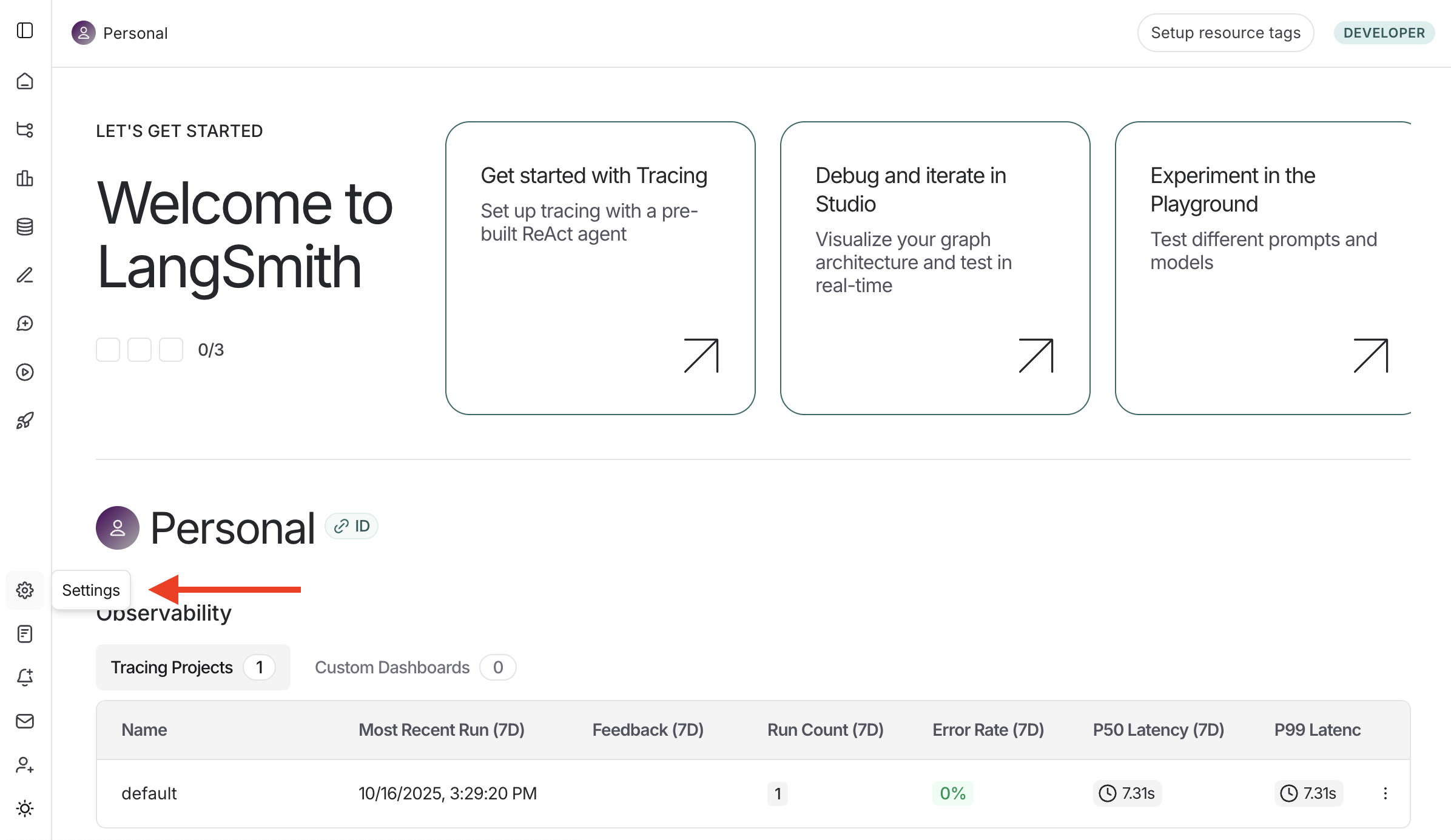 LangSmith Dashboard