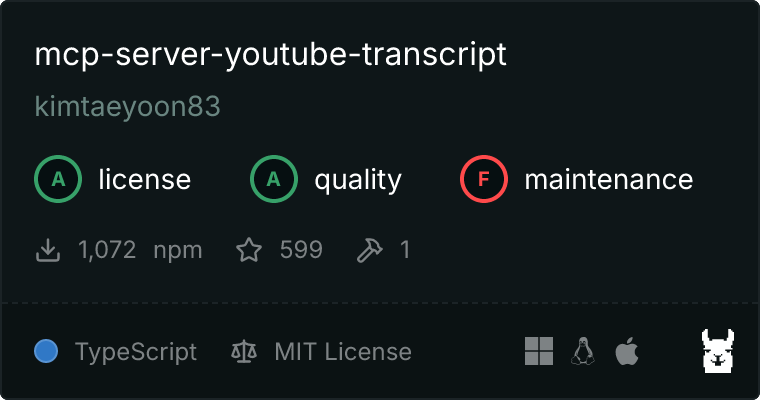 mcp-server-youtube-transcript MCP server