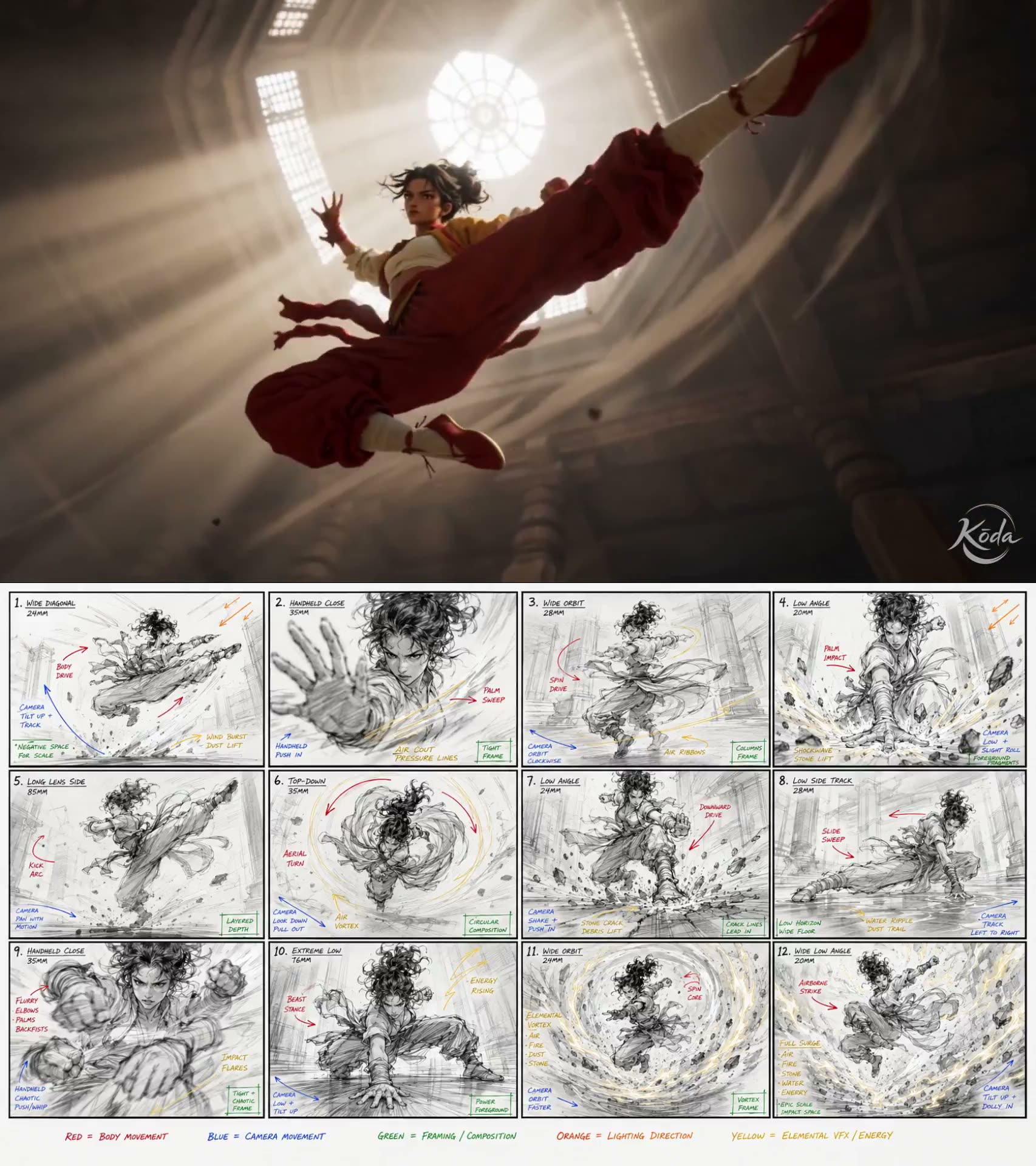 Storyboard grid to video