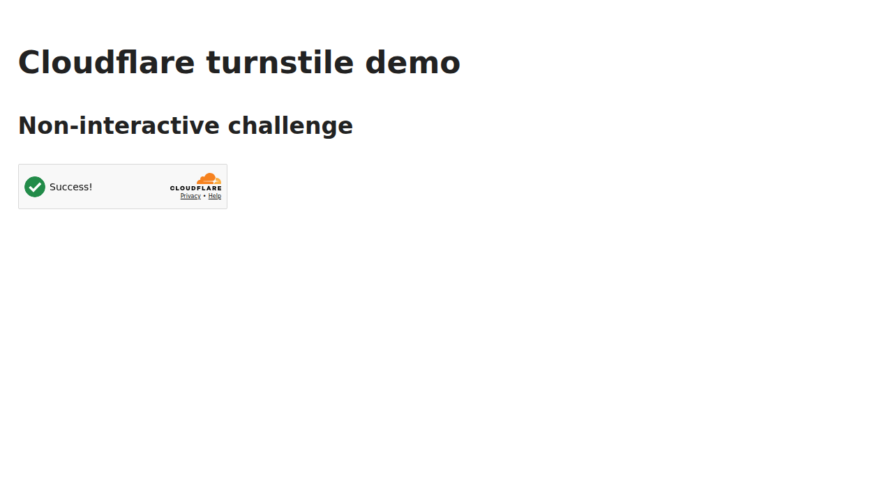 Cloudflare Turnstile — Success