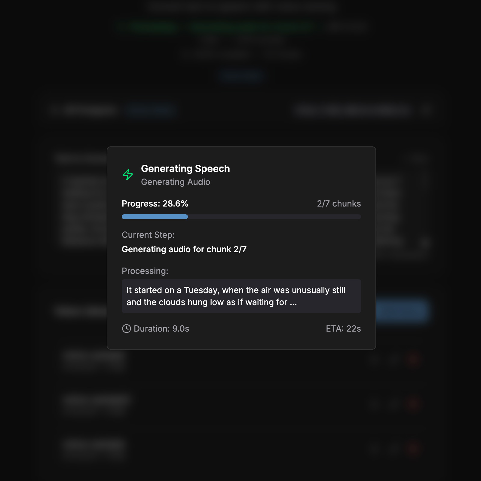 Chatterbox TTS API - Frontend Processing - Dark Mode