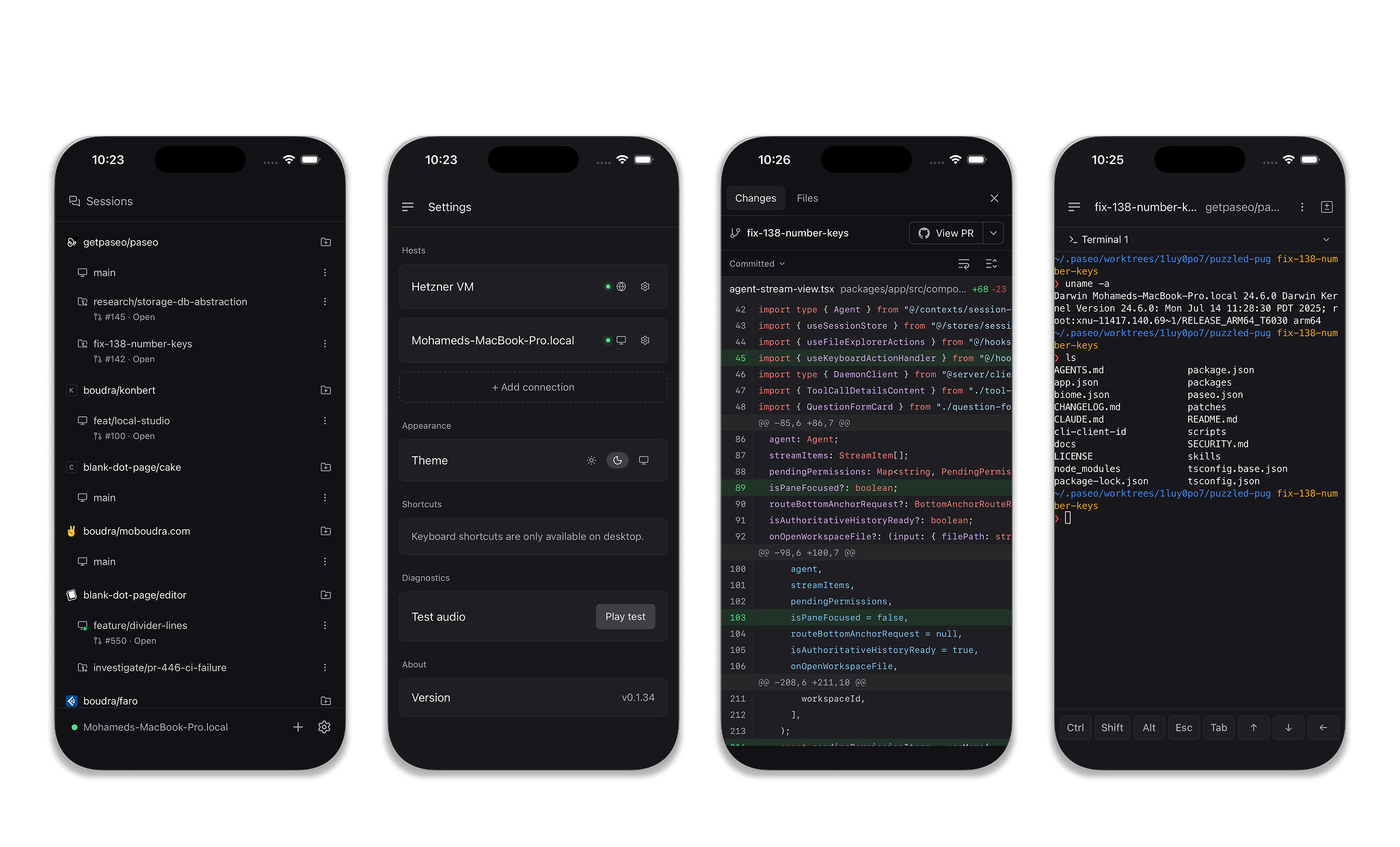 Paseo mobile app
