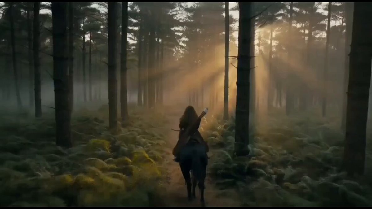 Medieval Fantasy Archer Riding Through Misty Forest