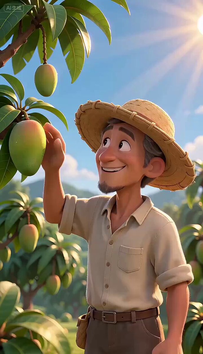 Pixar Style Mango Orchard Short Film Prompt