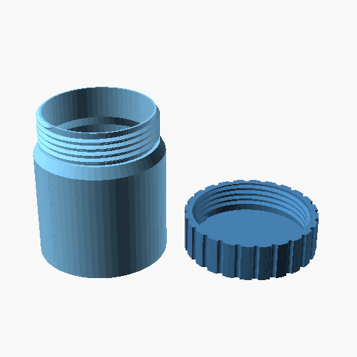Threaded jar  screw-on lid orbit