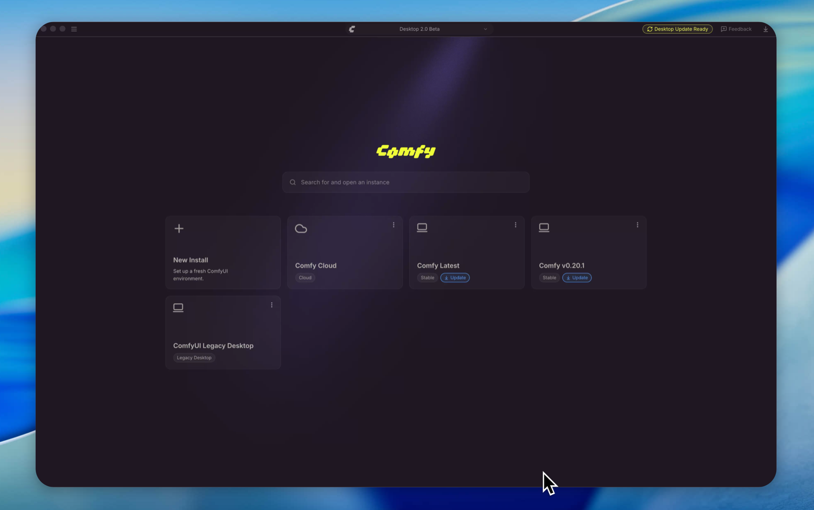 Comfy Desktop — run multiple ComfyUI installs side by side from one app