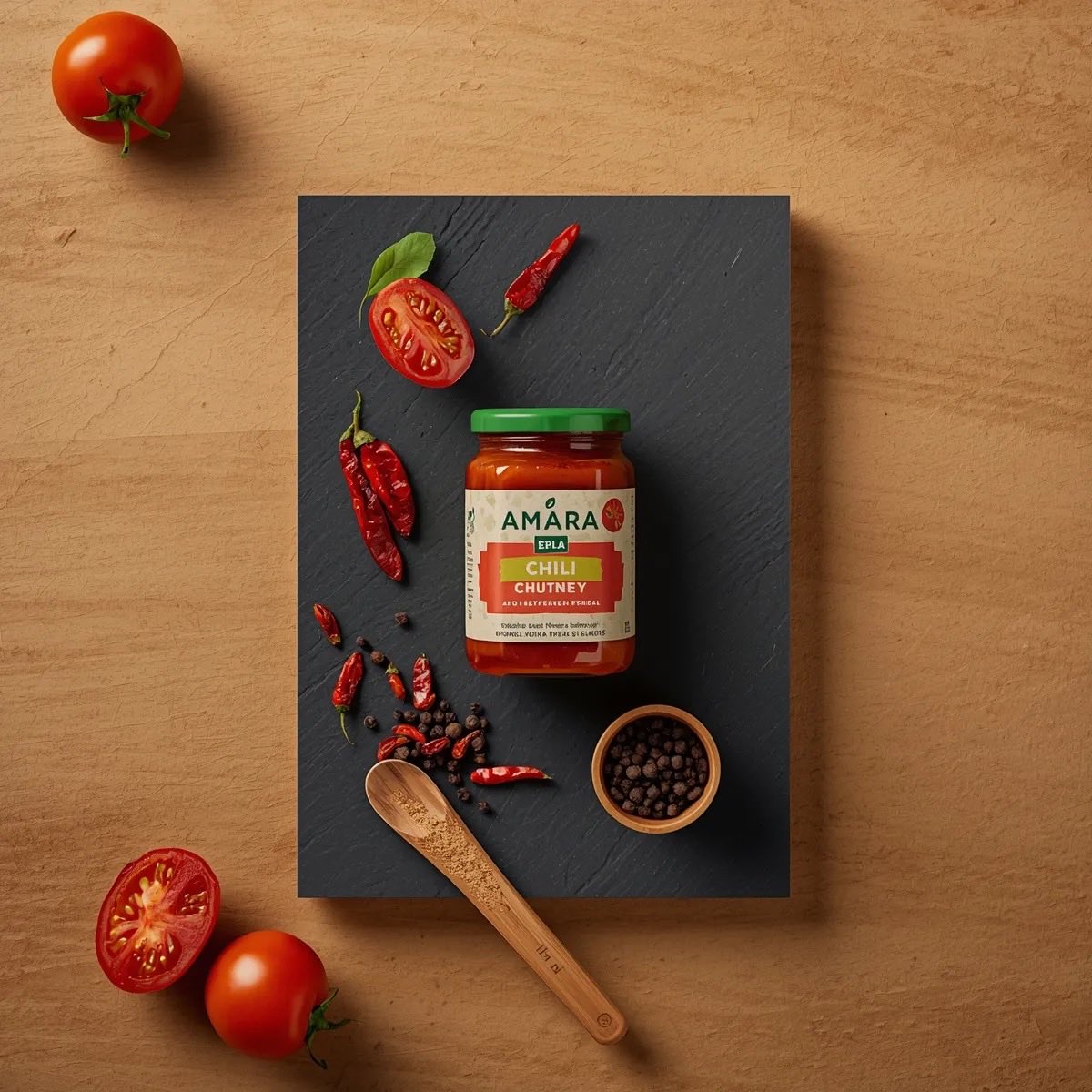 GPT-Image-2 Prompt Example - Spicy Chili Chutney Product Shot