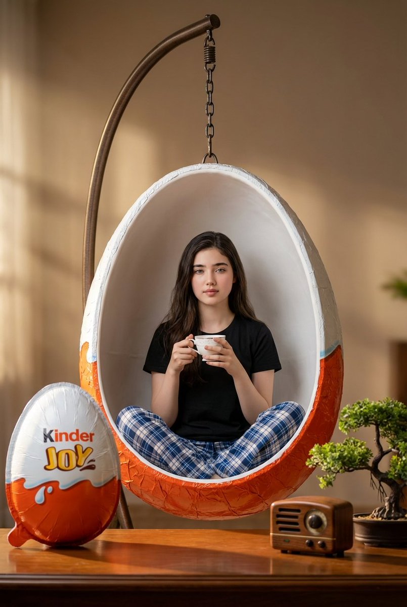 GPT-Image-2 Prompt Example - Kinder Joy Swing Chair Scene