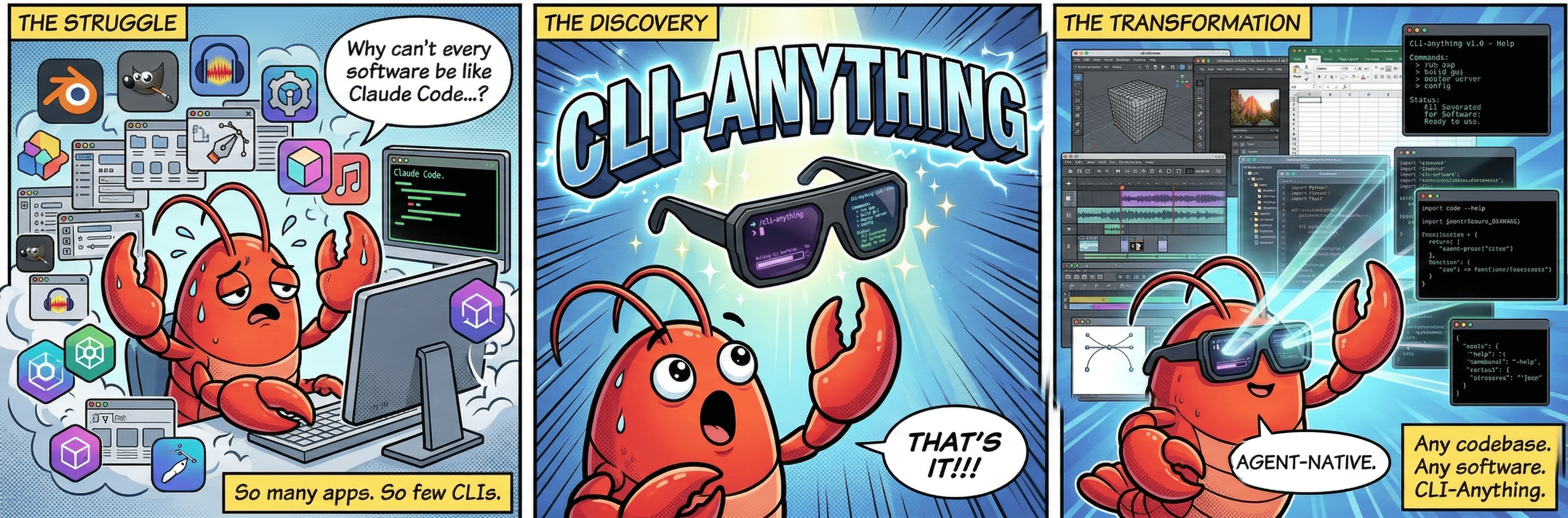 CLI-Anything Teaser