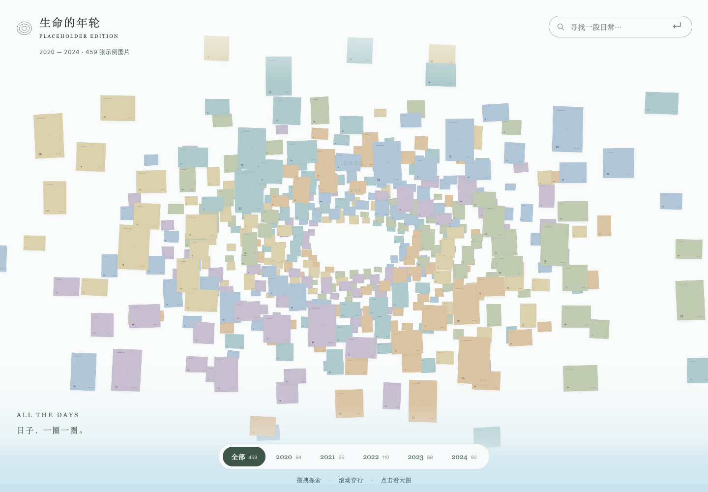 Image Atlas with concentric year-based image rings