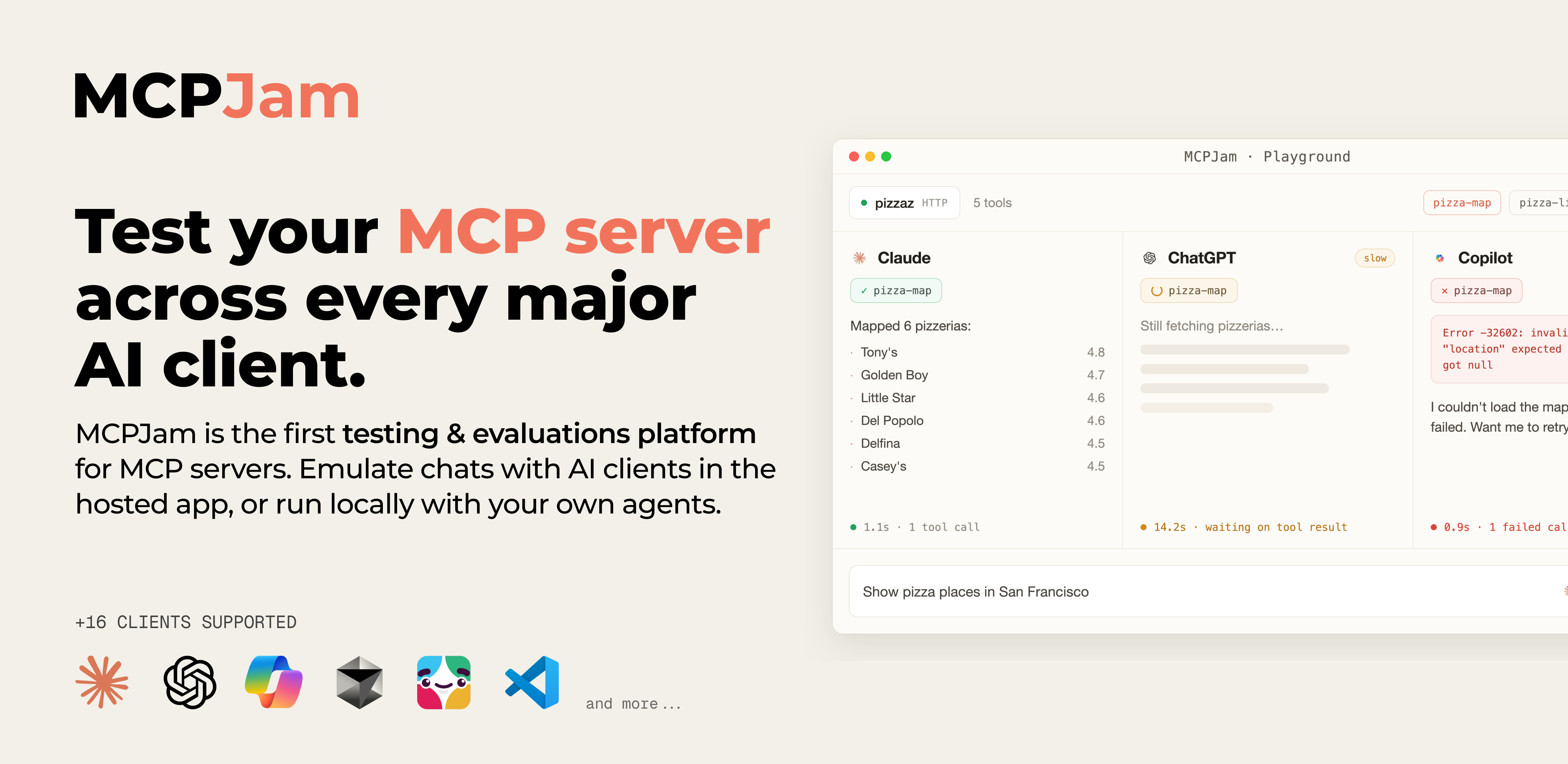 MCPJam — the testing and evaluations platform for MCP server developers