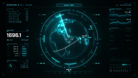 Cyberpunk HUD / FUI: KESTREL-9 · Target Acquired
