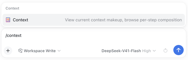 Slash menu with the context command
