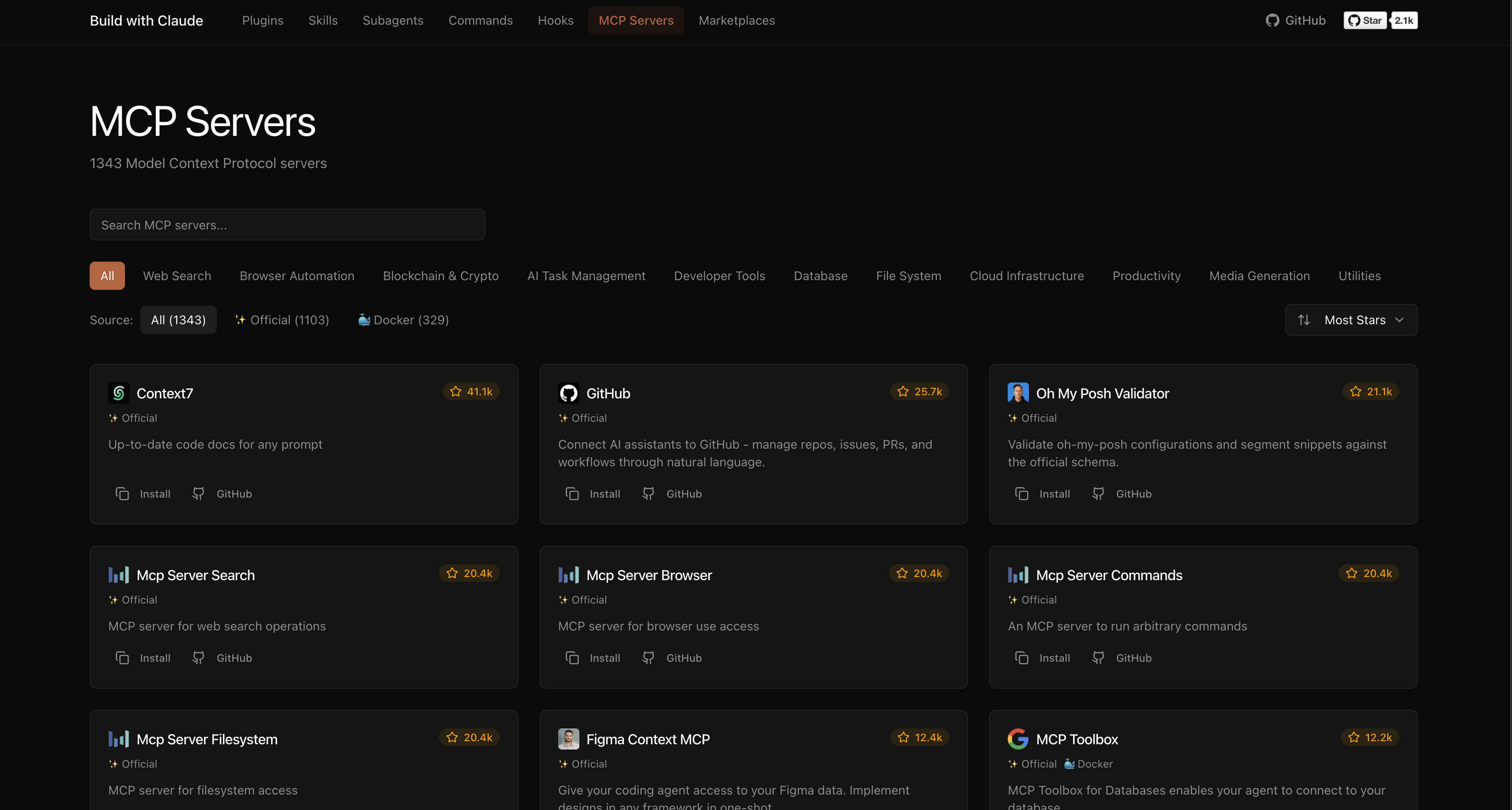 Browse MCP Servers