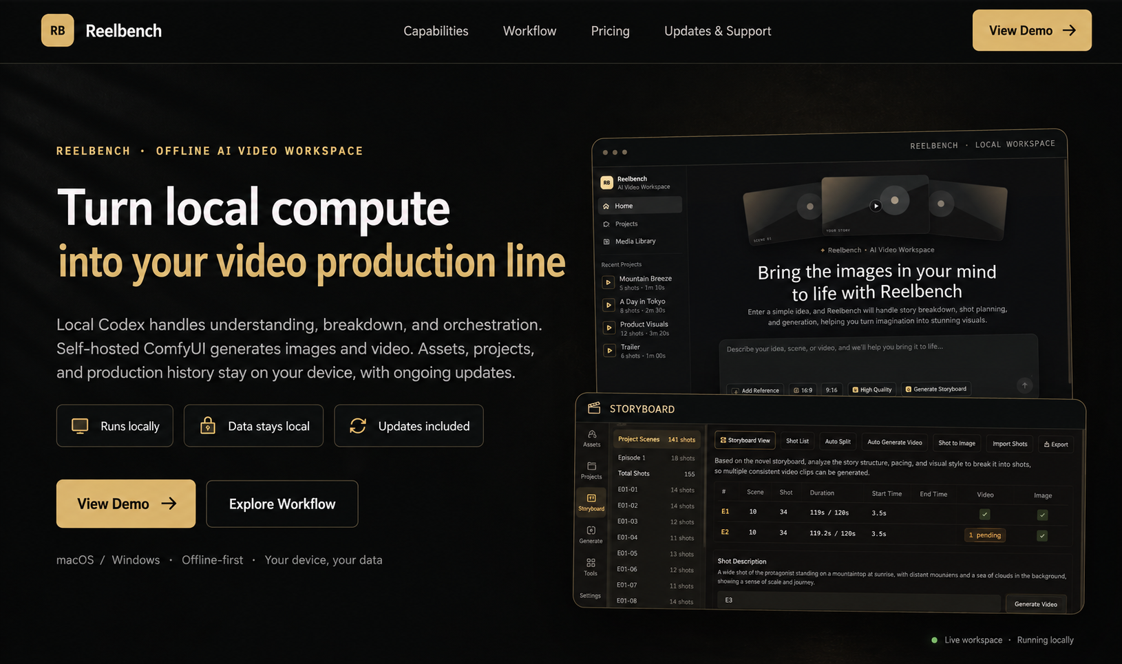 ReelBench AI Video Workspace