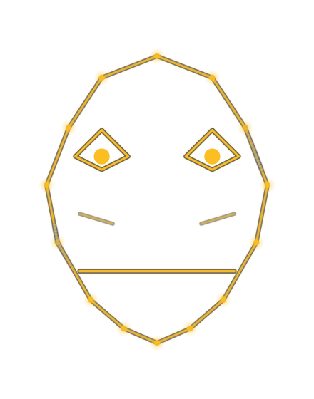 Jarvis's floating amber face, with no frame or background