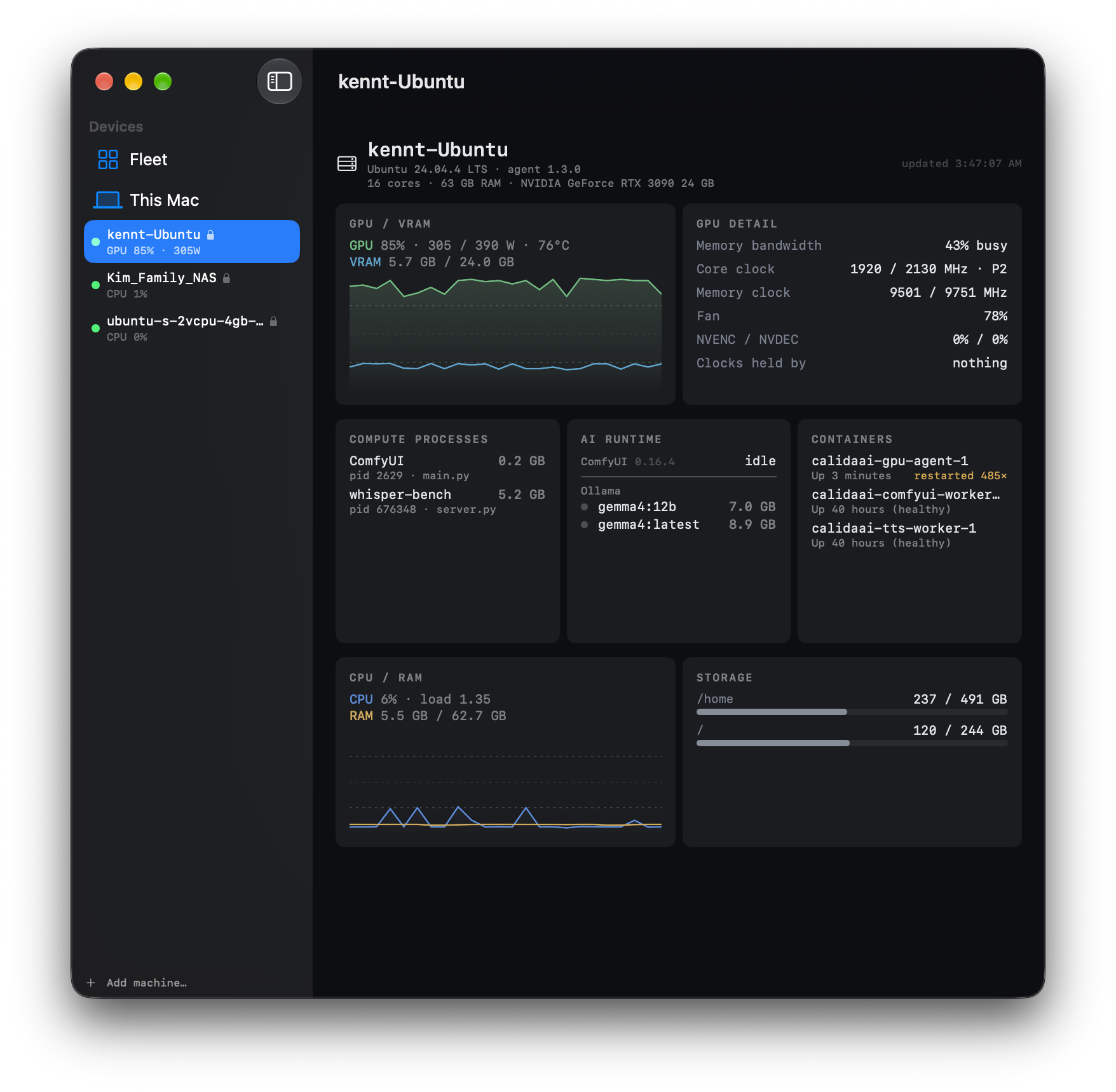 A Linux GPU box: why the card runs as it does, and what runs on it