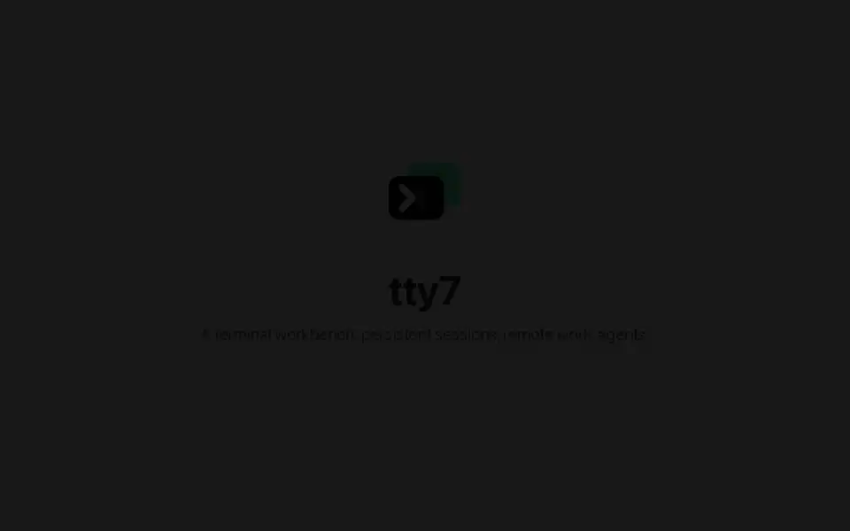 One-minute tour of tty7: agents across repos, one agent driving another through the CLI, the prompt editor, diffs, dragging panes, and sessions that survive quitting the app