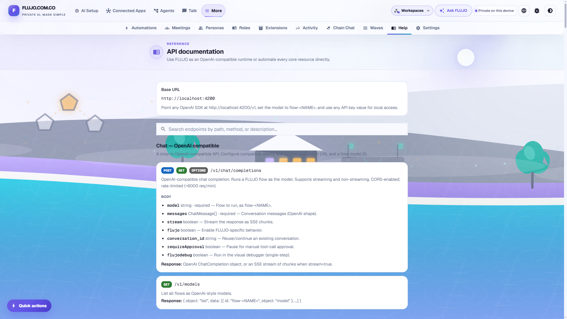Built-in API documentation