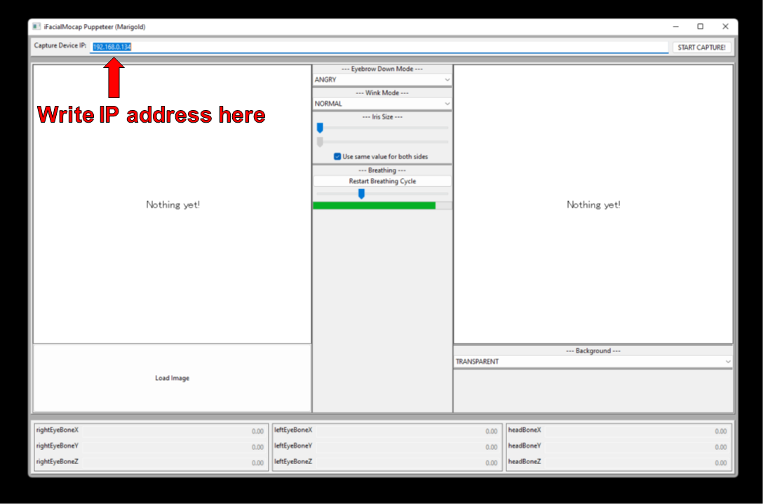 Write IP address of your iOS device in the 'Capture Device IP' text box. Write IP address of your iOS device in the 'Capture Device IP' text box.