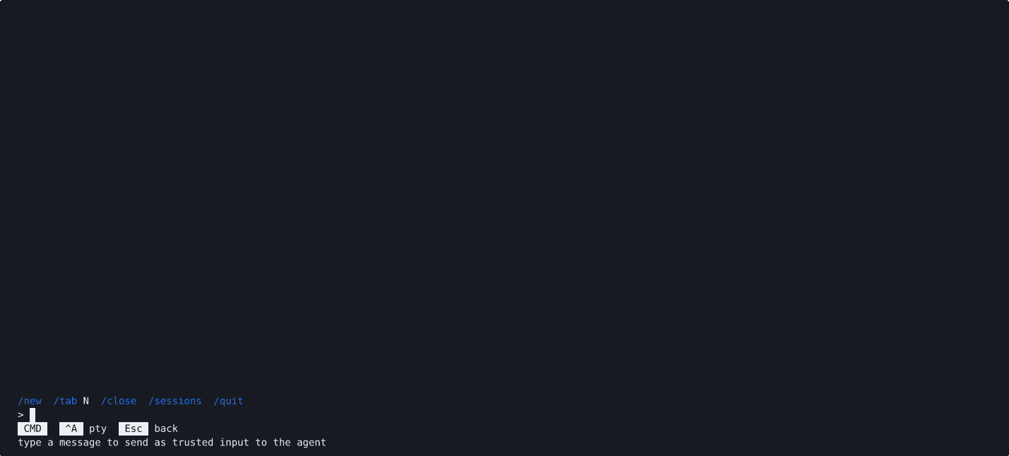 IronCurtain mux demo: trusted input from command mode enables auto-approval of git clone and git push