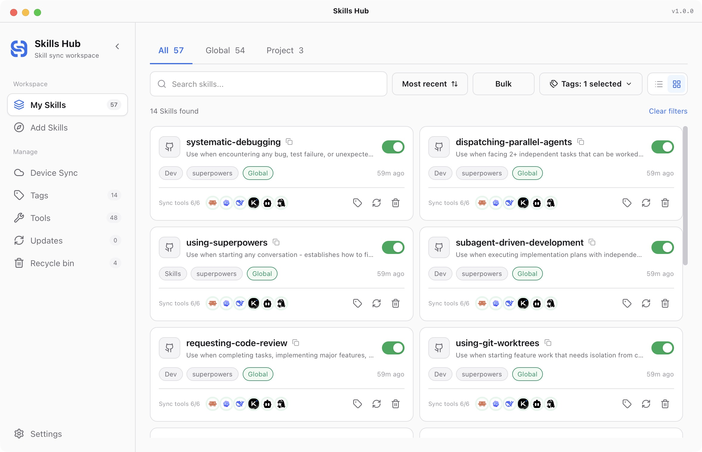 Skills Hub v1.0.0 library in English