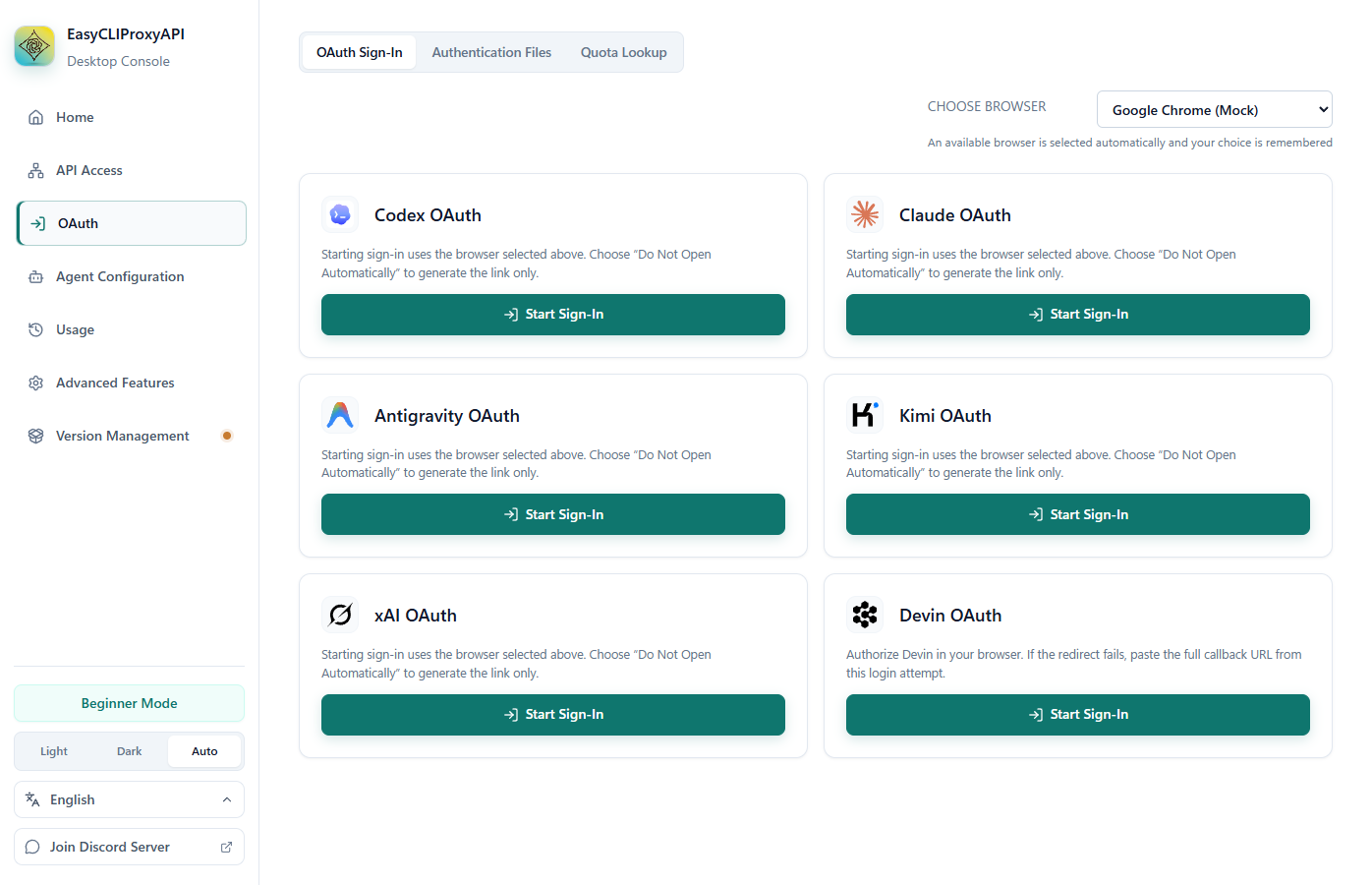 OAuth account authorization