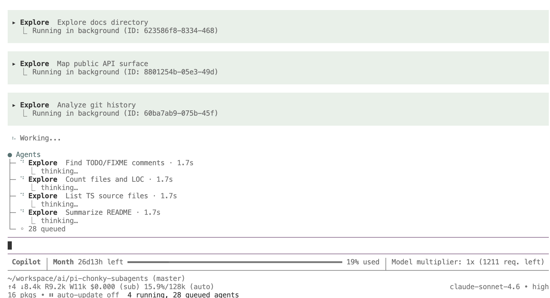 pi-subagents screenshot