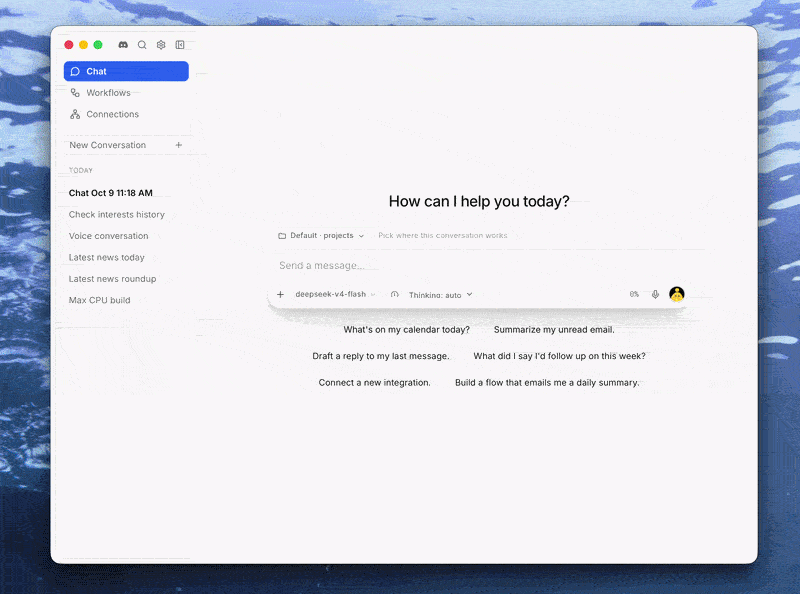 A walkthrough of the OpenHuman desktop app