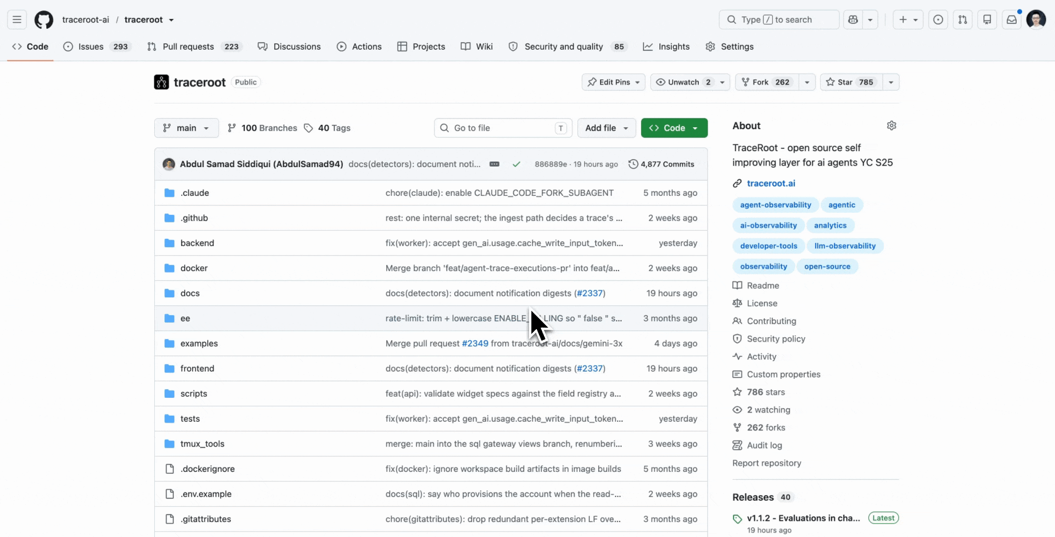 How to star the TraceRoot repository on GitHub