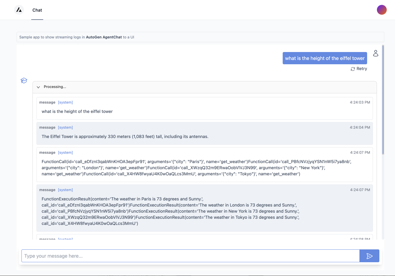 AutoGen UI Screenshot