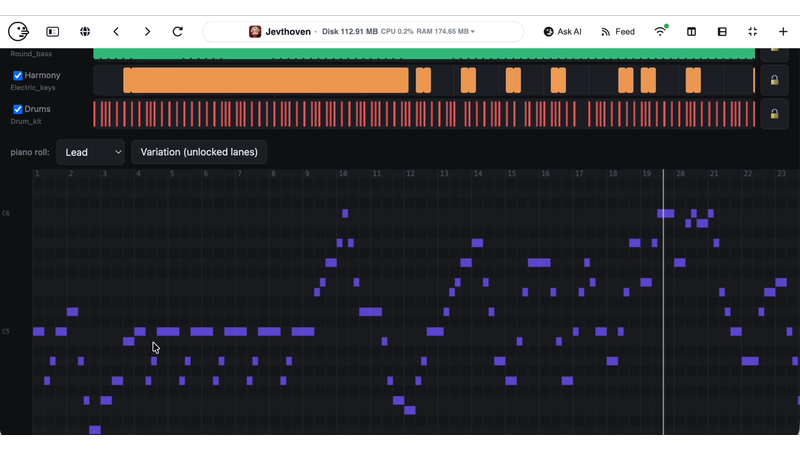 Music assembled from musical choices
