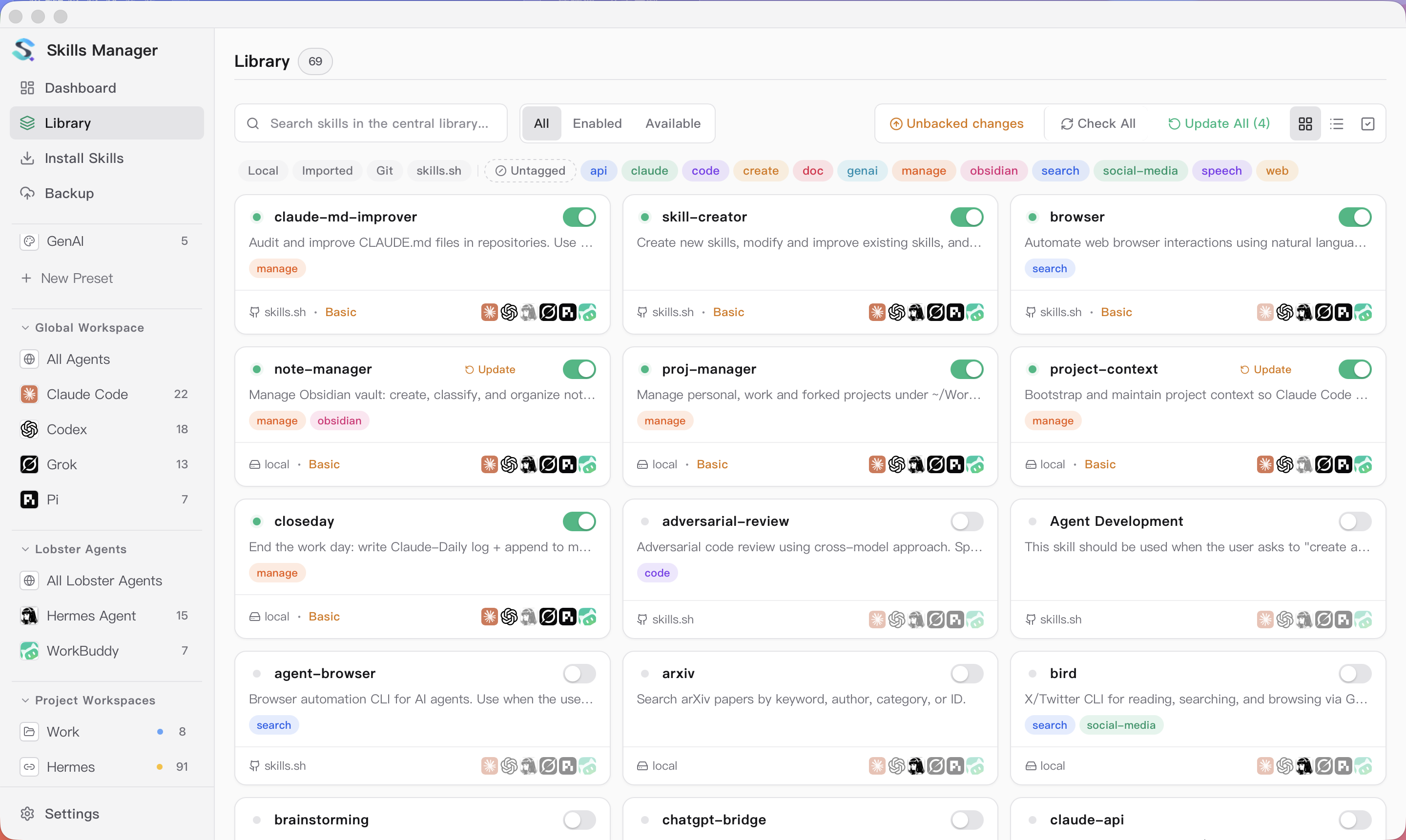 Skills Manager Library
