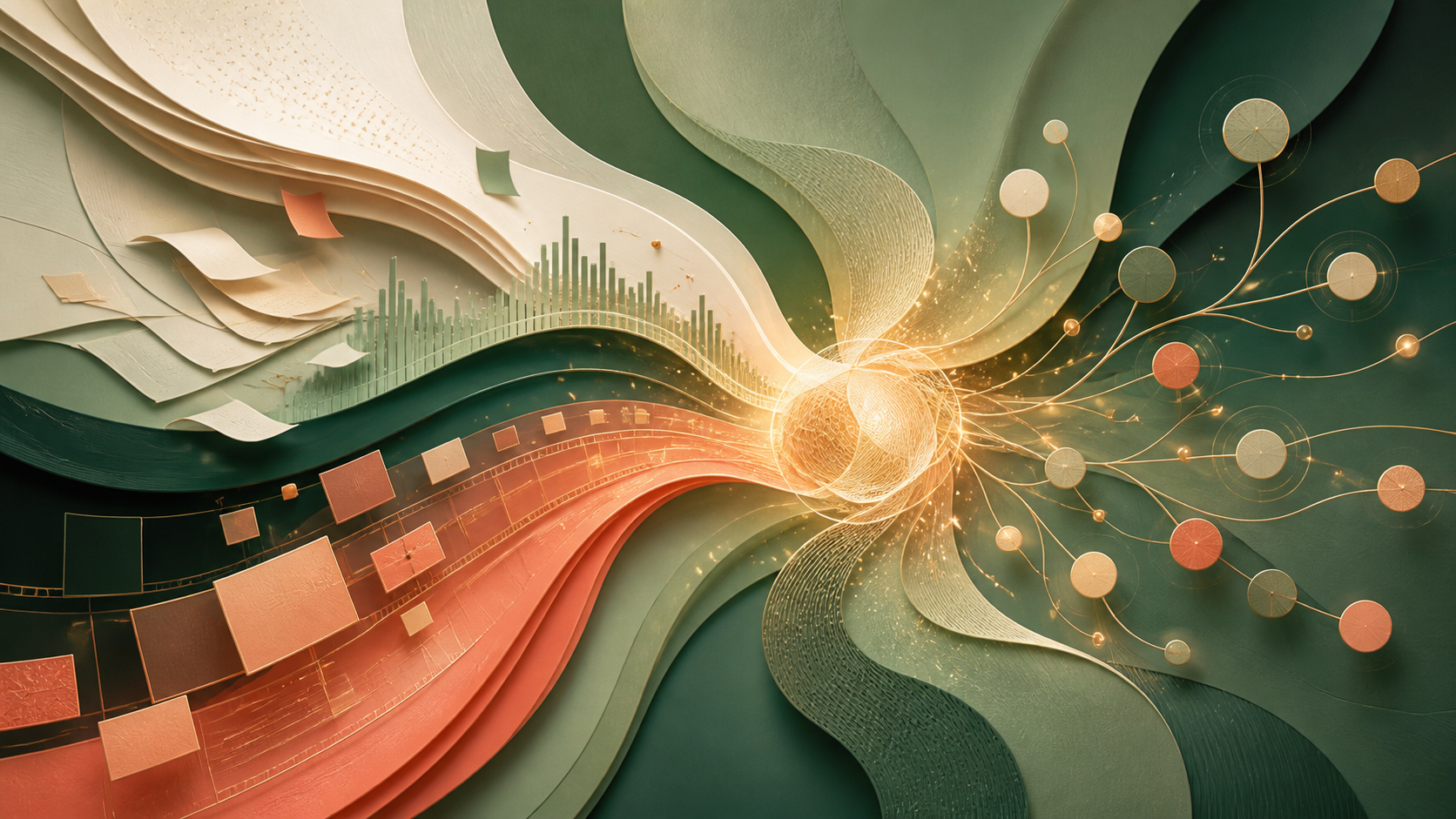 Abstract visualization of creator content becoming a grounded agent