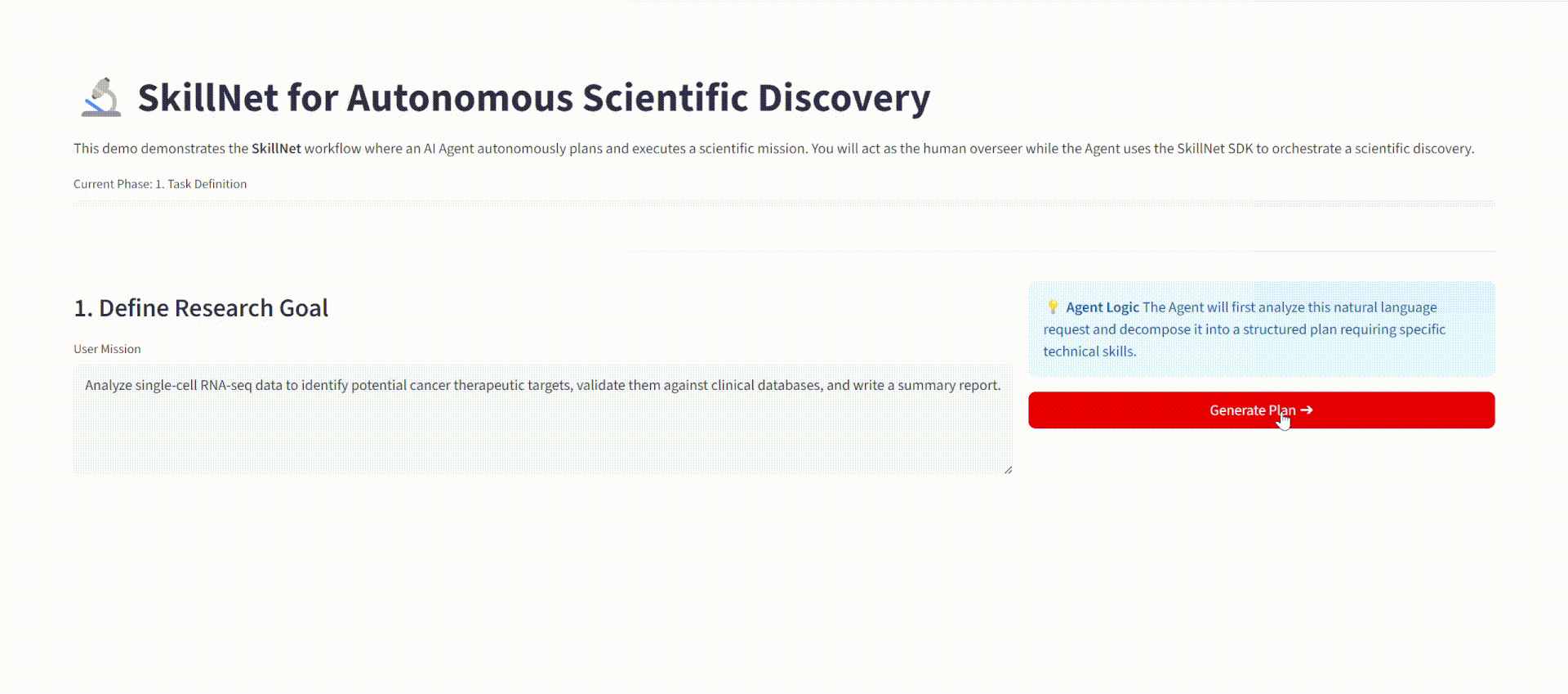 Scientific discovery demo