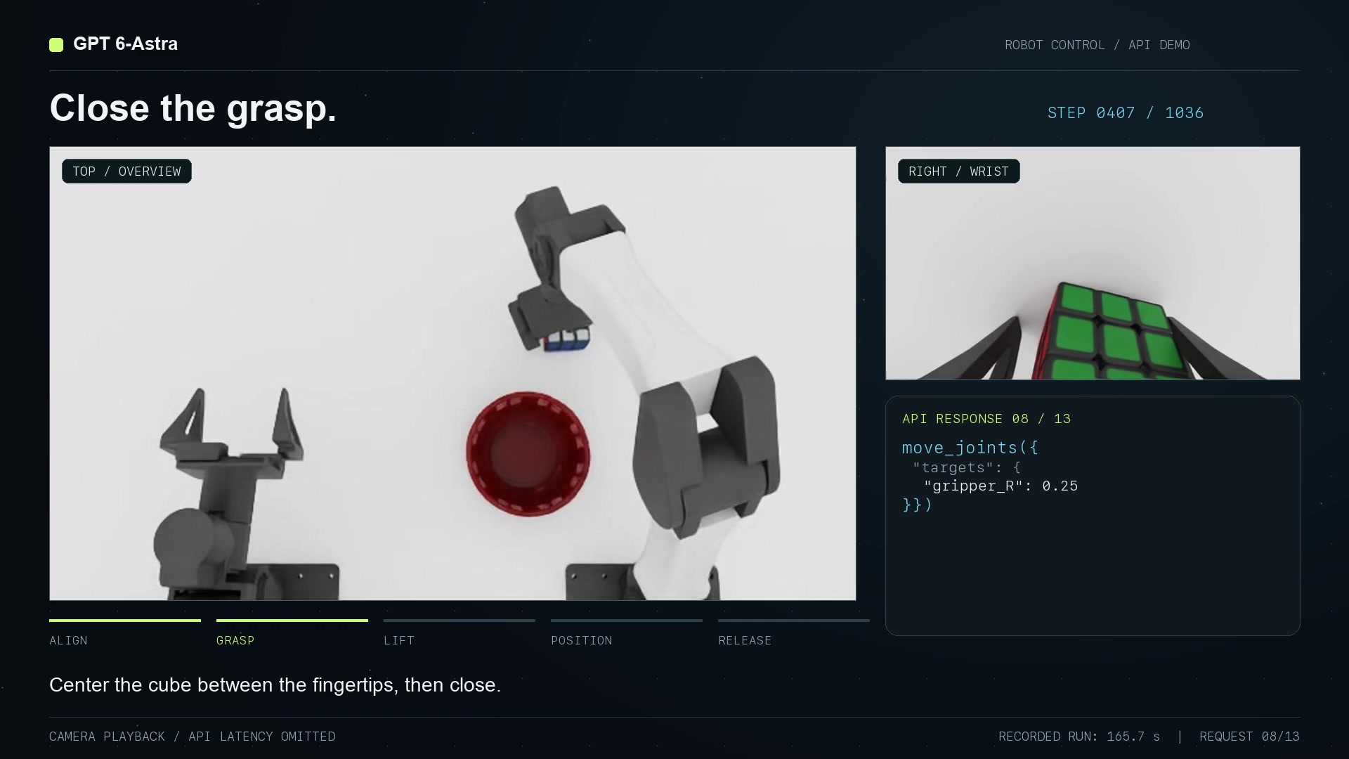 Tabletop grasp-and-place simulation