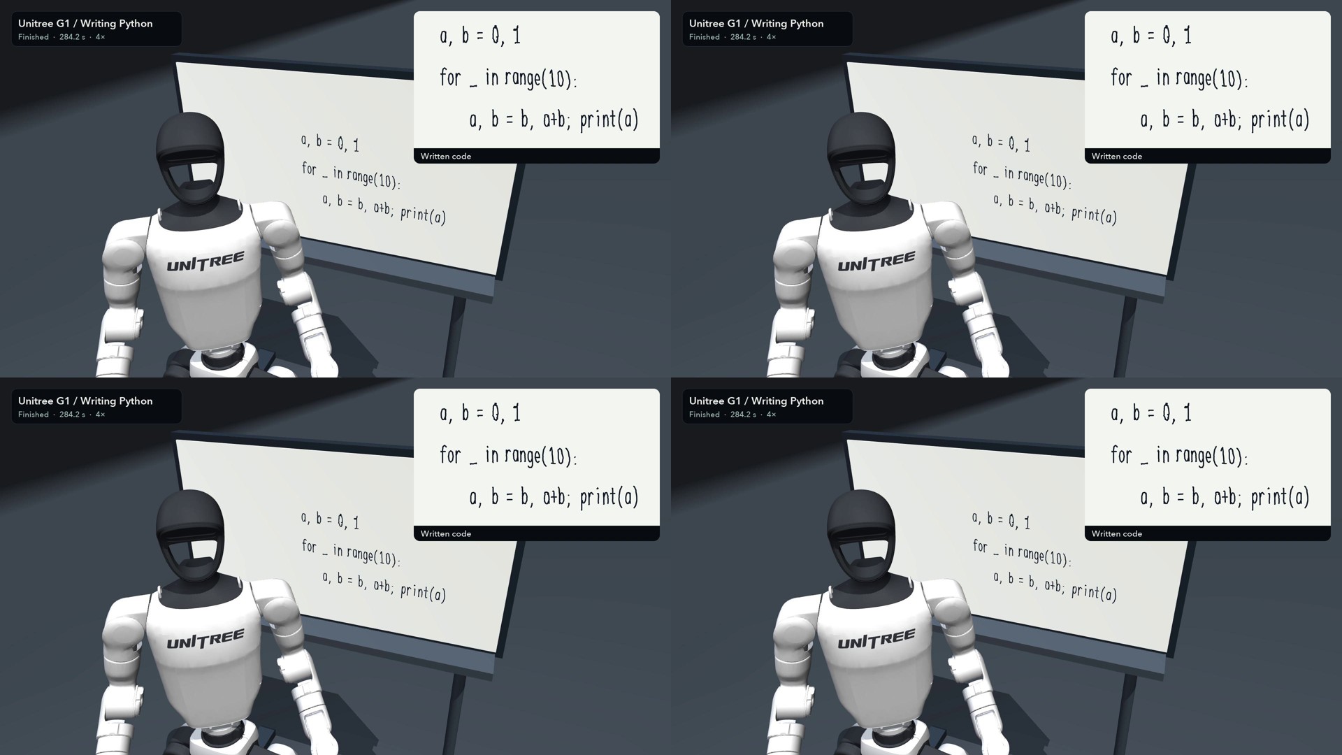 Final frames of the simulated Fibonacci-writing task